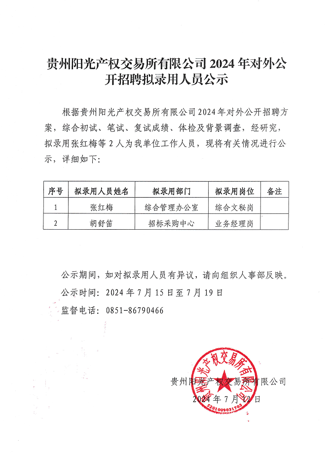 貴州陽(yáng)光產(chǎn)權(quán)交易所有限公司2024年對(duì)外公開招聘擬錄用人員公示.png